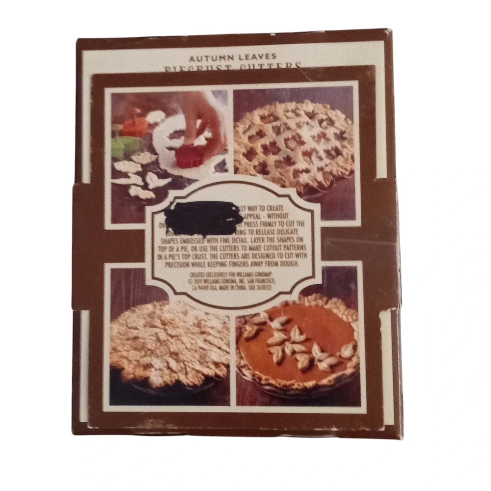 Williams Sonoma Piecrust Cutters Autumn Leaves Thanskgiving